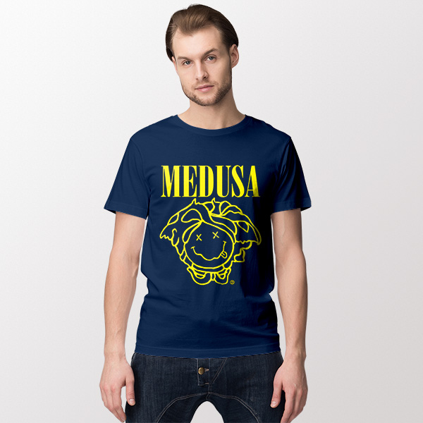 Bands Logo Tshirt Navy Medusa Nirvana Smiley