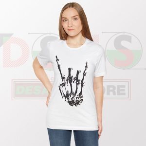 Buy Tshirt - Rock On Skull Halloween Graphic Tees For Cheap (2)