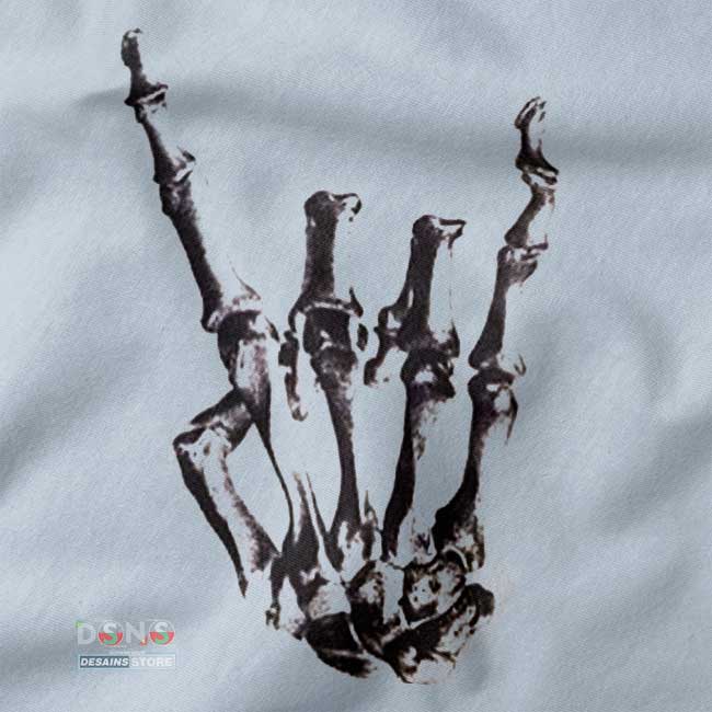 Buy closeup Tshirt - Rock On Skull Halloween Graphic Tees For Cheap