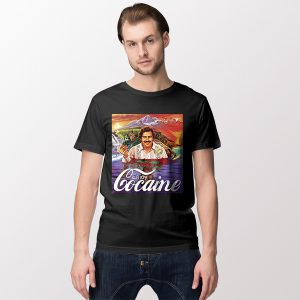 Funny Tshirt Black Pablo Escobar Enjoy Cocaine