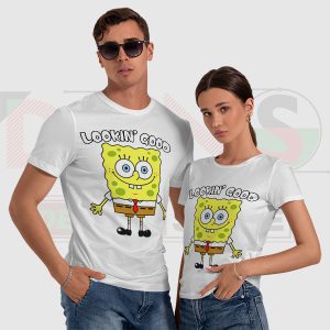 Funny Lookin’ Good SpongeBob graphic T-shirt Mens & Womens Model
