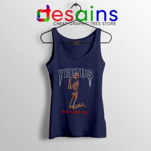 Tank Top Navy Yeezus God Wants You Merch Shop