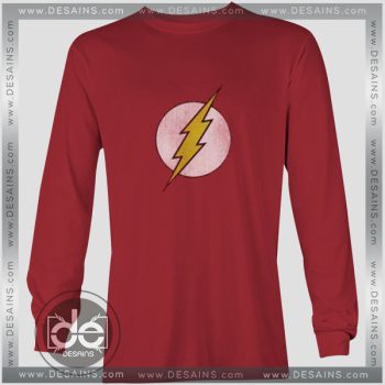 Buy Tshirt Long Sleeve The Flash Logo DC Comics Tshirt mens Tshirt womens