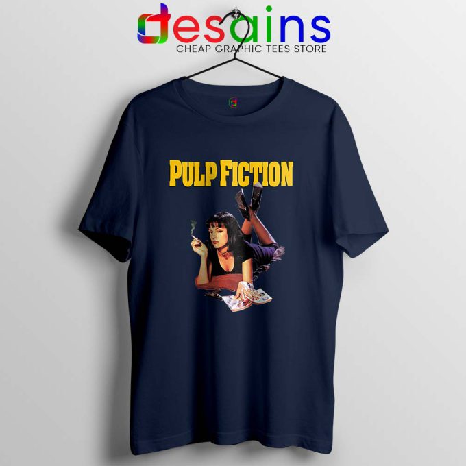 Tshirt Navy Pulp Fiction Mia Poster Graphic Tees For Cheap