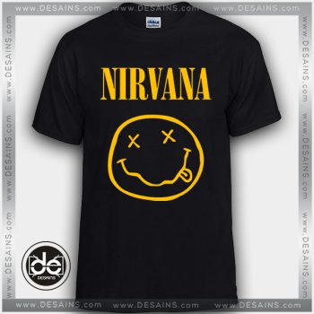 Buy Tshirt Nirvana Band Smiley Tshirt mens Tshirt womens Size S-3XL