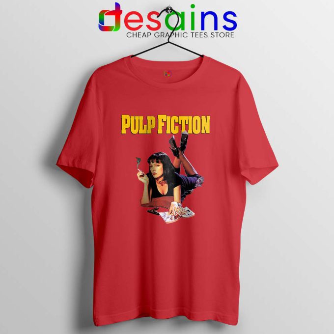 Tshirt Red Pulp Fiction Mia Poster Graphic Tees For Cheap