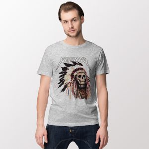 Tshirt Sport Grey Kanye Yeezus Skull Indians