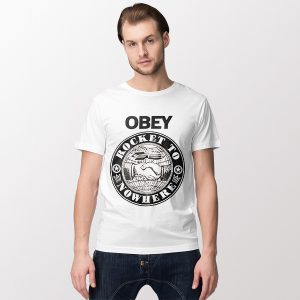 Tshirt White Obey Rocket to Nowhere