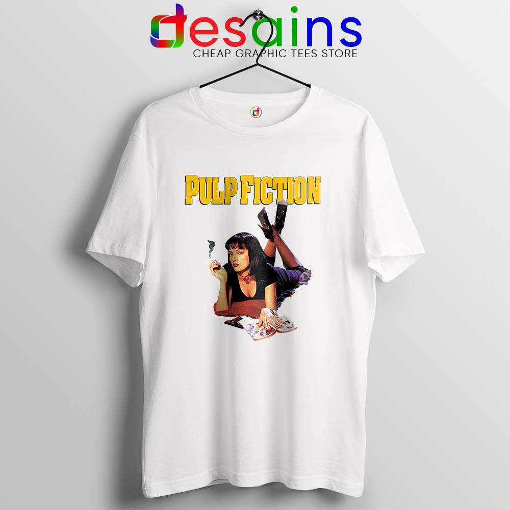 Tshirt White Pulp Fiction Mia Poster Graphic Tees For Cheap