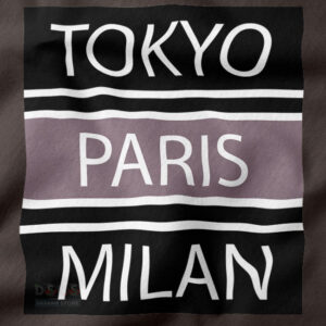 Aesthetic travel-inspired crewneck with Tokyo Paris Milan text