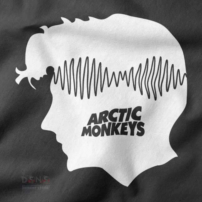 Arctic Monkeys head logo wave sweatshirt graphic.