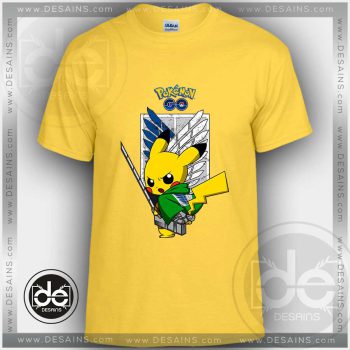 Buy Tshirt Attack on Titan Pikachu Pokemon Go Tshirt Kids and Adult Tshirt