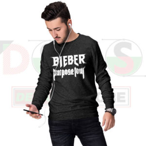 Bieber Purpose Tour sweatshirt with Justin Bieber album graphic