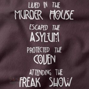 Black horror-themed graphic sweatshirt inspired by AHS Murder House
