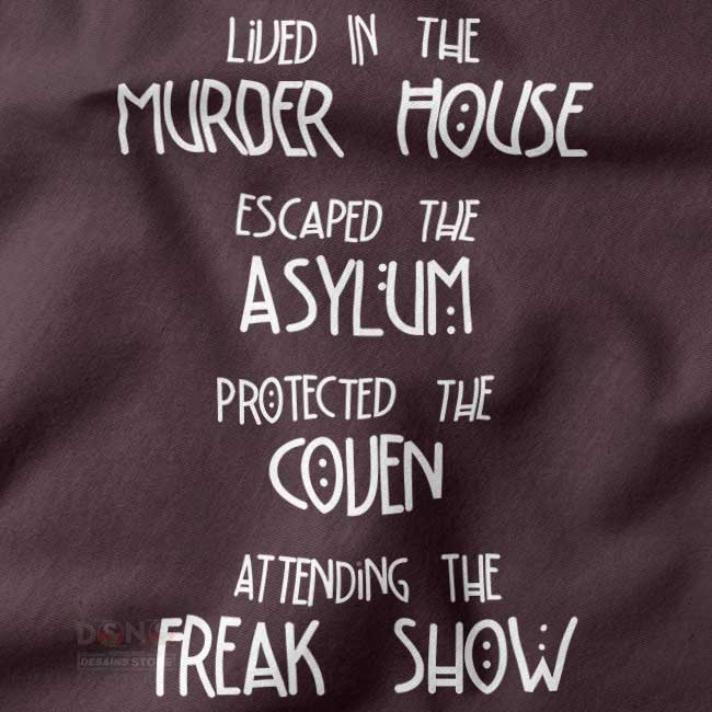 Black horror-themed graphic sweatshirt inspired by AHS Murder House