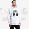 Black streetwear hoodie featuring Imagine Dragons merch logo