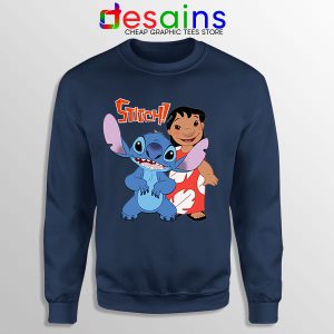 Buy Navy Sweatshirt Stitch And Lilo Characters Cartoon Disney