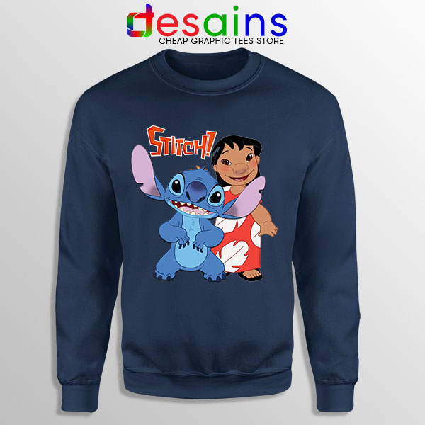 Buy Navy Sweatshirt Stitch And Lilo Characters Cartoon Disney