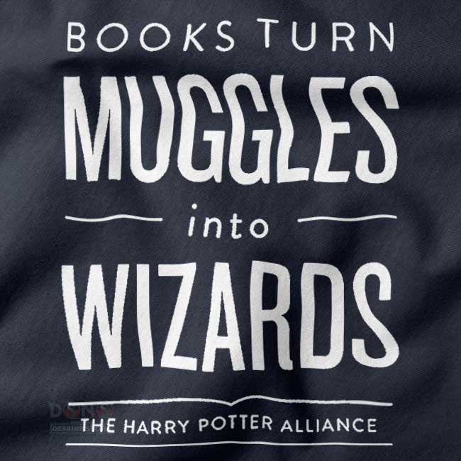 Buy Quotes Tshirt closeup - Books Turn Muggles Into Wizards