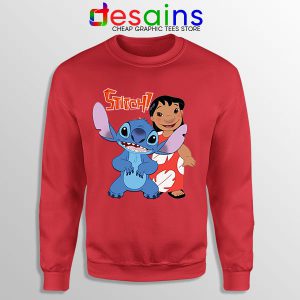 Buy Red Sweatshirt Stitch And Lilo Characters Cartoon Disney