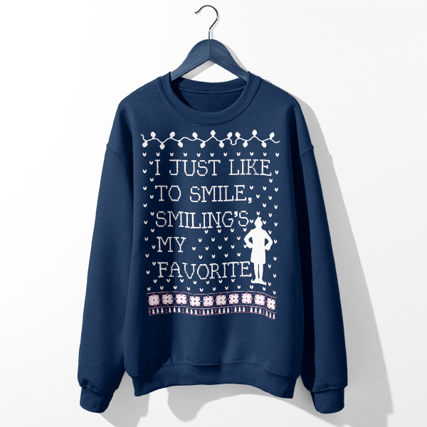Buy Ugly Navy Sweatshirt Elf Smilings Quotes Christmas Gifts