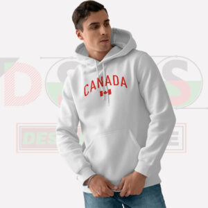 Canada Flag Hoodie with Red Maple Leaf Graphic