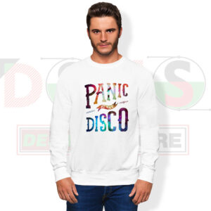 Colorful Panic-inspired graphic sweatshirt in vibrant tones