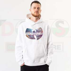 Cosmic heart Wu-Tang logo hoodie in streetwear style.