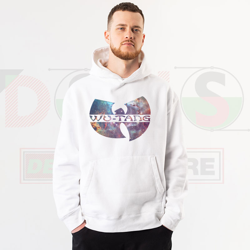 Cosmic heart Wu-Tang logo hoodie in streetwear style.