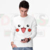 Cute Pikachu smile face sweatshirt for Pokémon fans