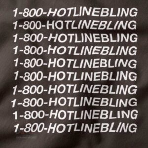 Drake-inspired Hotline Bling crewneck with 1-800 print