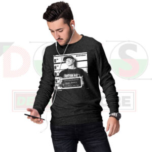 Eminem mugshot photo sweatshirt with vintage rap graphic