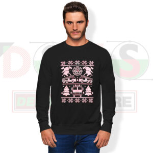 Firefighter ugly Christmas sweatshirt with festive graphic
