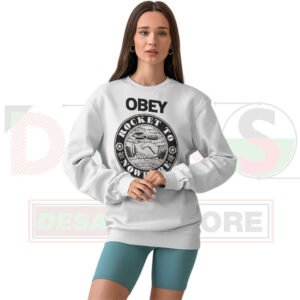 Funny Rocket to Nowhere sweatshirt with Obey parody graphic