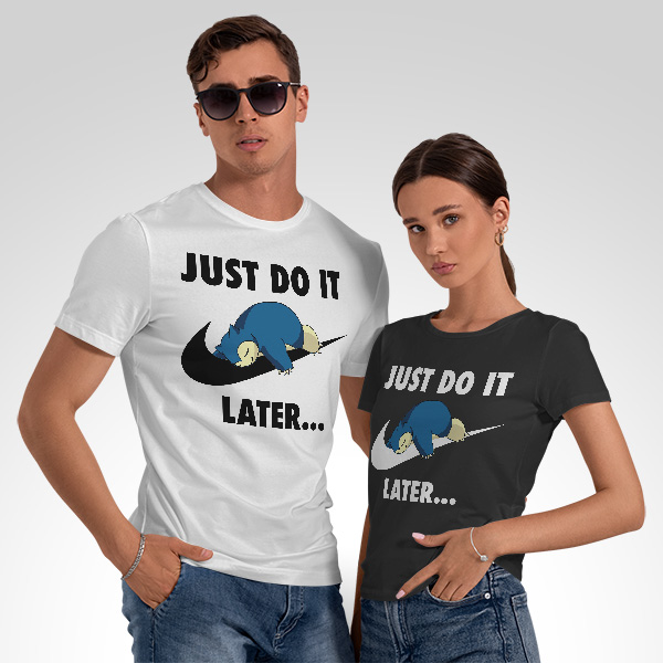 Funny Tshirt Just Do It later Snorlax Pokemon Go Nike