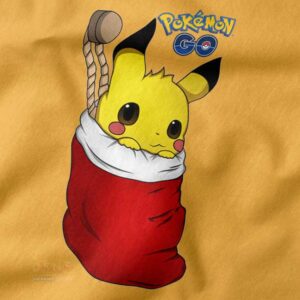 Funny Tshirt closeup - Christmas Pikachu Pokemon Go