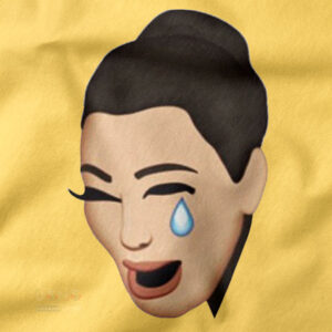 Funny celebrity cry face crewneck in pop culture meme style