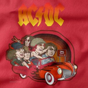 Graphic Tshirt closeup - ACDC Rock Band Cartoon Merch