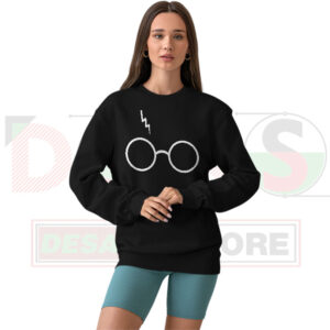 Harry Potter glasses and lightning scar symbol sweatshirt