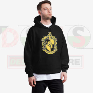 Hufflepuff House Logo Hoodie in Black