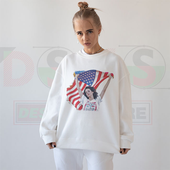 Lana Del Rey American Flag graphic sweatshirt for Independence Day