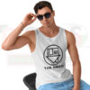 NBHD rock band logo tank top in black and white style
