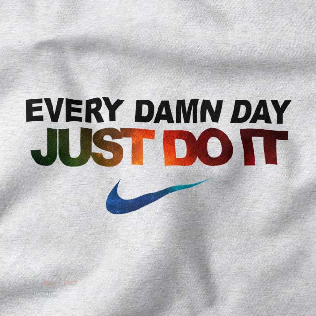 Nike-inspired quote sweatshirt in streetwear unisex style
