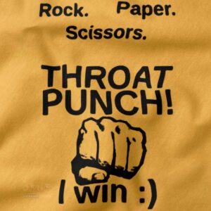 Paper Scissors Throat Punch joke tank with sarcastic humor design