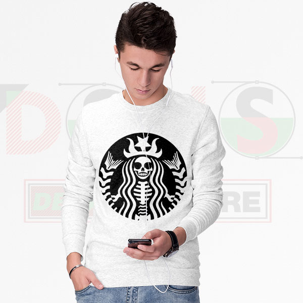 Pastel goth coffee sweatshirt with cute funny graphic design