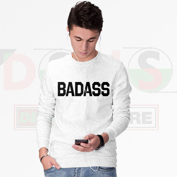 Pop music inspired sweatshirt with bold quote
