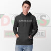 Quit Running Away quote hoodie with bold typography design