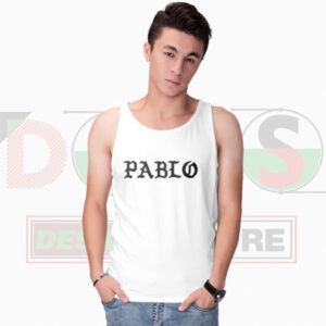 Saint Pablo inspired tank top with minimalist tour-style graphic