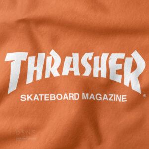 Skate flame hoodie with Thrasher-inspired magazine art design