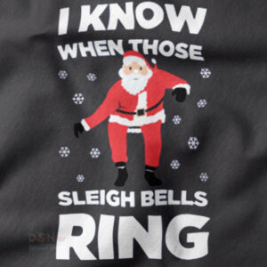 Sleigh Bells Ring Funny Holiday Graphic Sweater